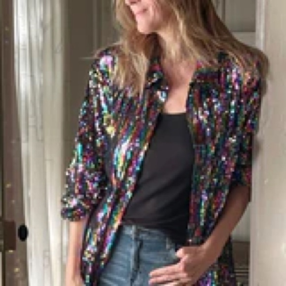 Dazzling Multicolor Sequin Blazer